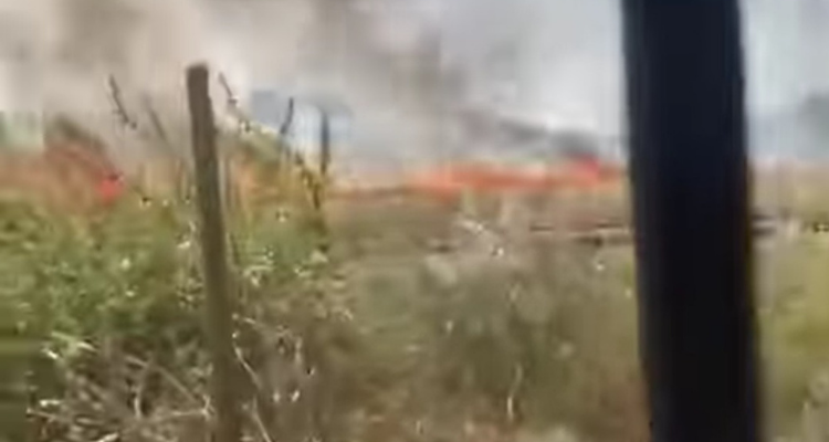 Un feu dévorant 2,5 hectares de champs de blé
