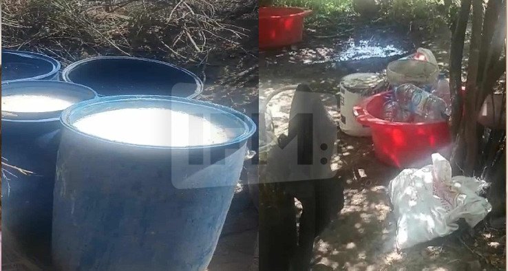 Un raid sur une usine préparée pour la production et la vente de la `` mission '' du mascara et garde 6 personnes